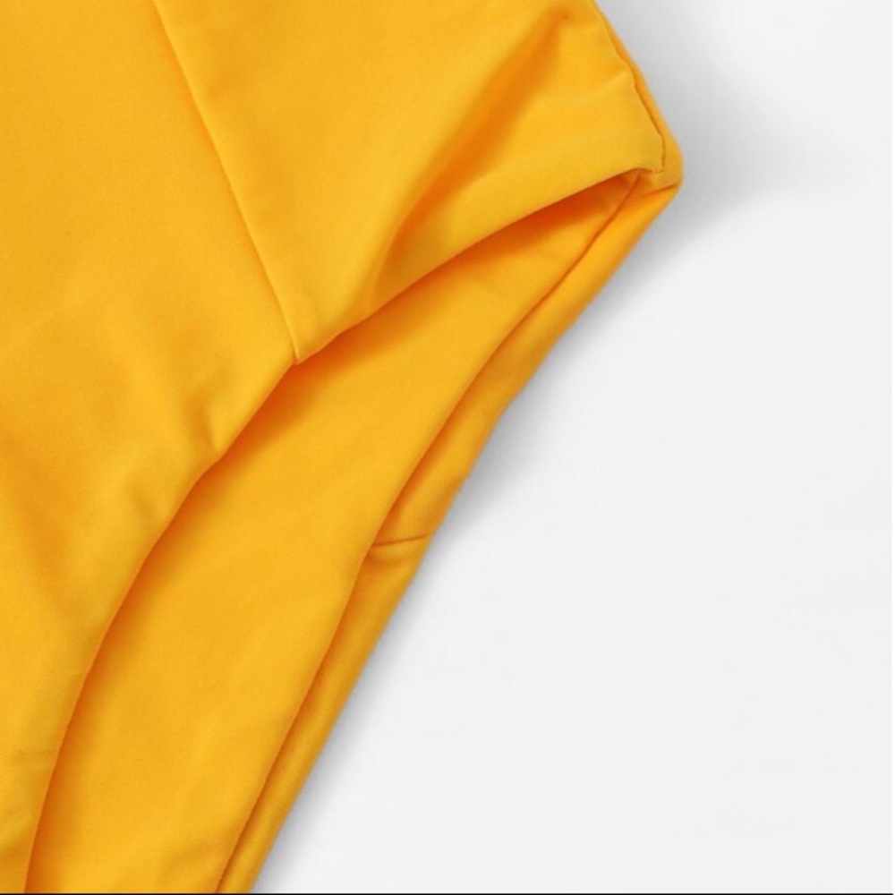 Yellow One Shoulder High Waisted Lined Bikini - Picture 3 of 12